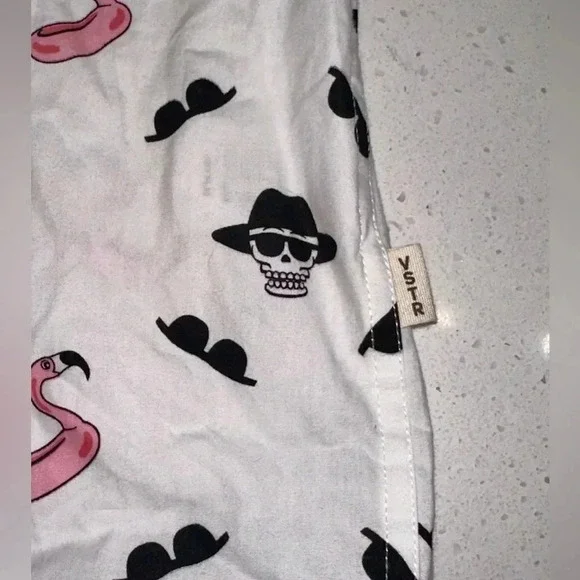 VSTR Men’s short sleeve button down Skulls Flamingos Shades graphics L - Picture 5 of 6
